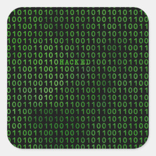 ZERHACKTER Computer-Code Quadratischer Aufkleber