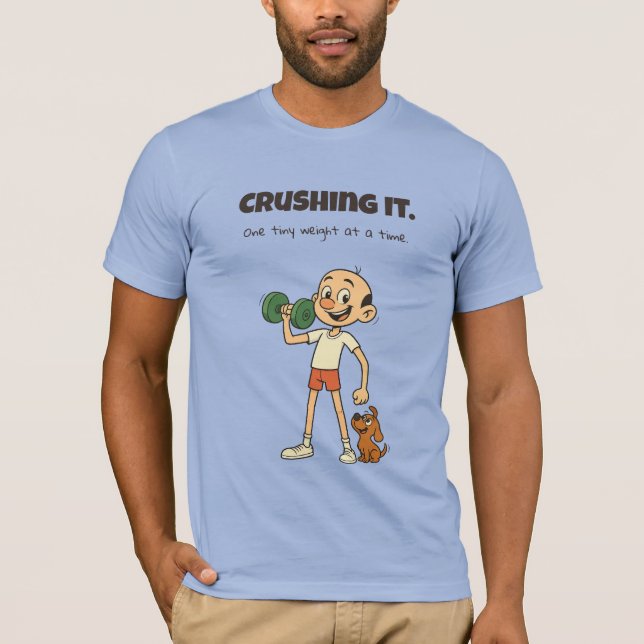 Zerkleinern - Funny Gym Cartoon T - Shirt (Vorderseite)