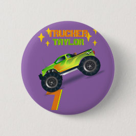 Zerkleinern MONSTEK TRUCK Kindergeburtstag AGE NAM Button