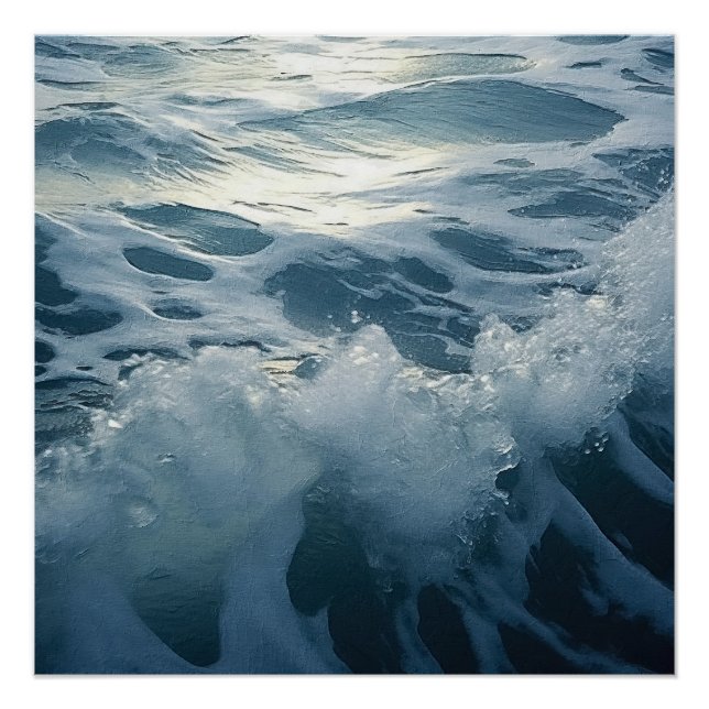 Zerkleinernde Schaumwellen Poster (Vorderseite)