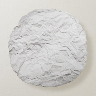 Zerknitterte Papiertextur, detaillierter Hintergru Rundes Kissen