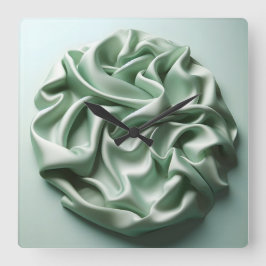 zerknitterter Satin Quadratische Wanduhr