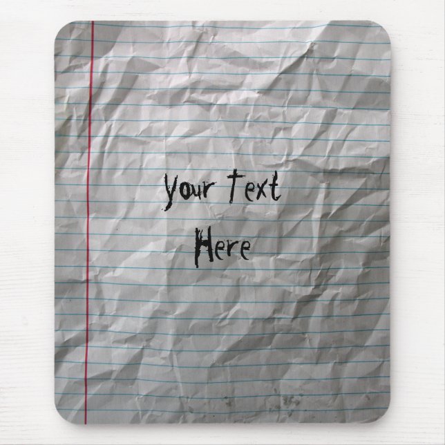 Zerknittertes gezeichnetes Papier Mousepad (Vorne)