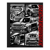 Zerkratzter Renegade Widebody Turbo Comic Grafik