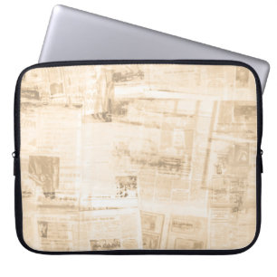 Zerkratztes Papier: alte Zeitungsoberfläche. Laptopschutzhülle