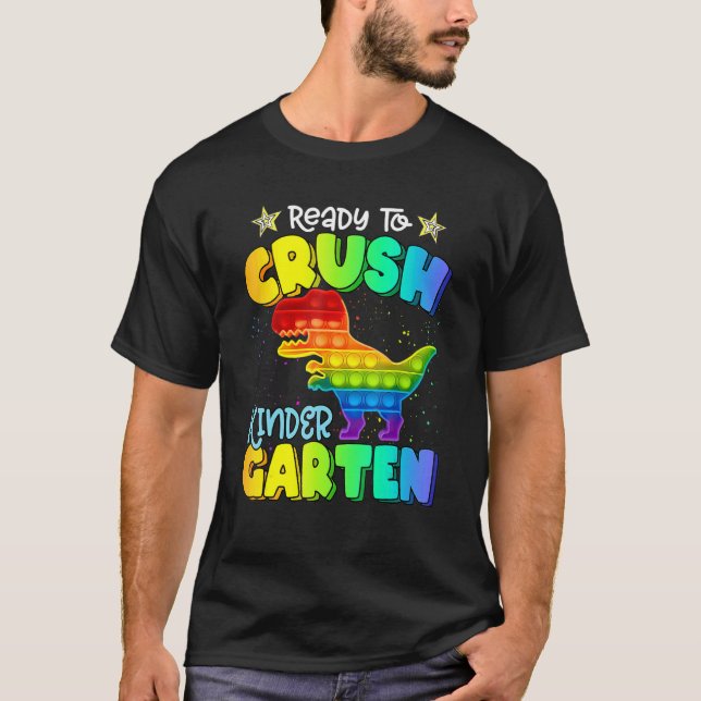 Zermalmen Sie den Dinosaurier-Pop-It-Fidget zurück T-Shirt (Vorderseite)