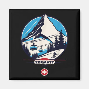 Zermatt 4478 - Skifahren am Horn  Magnet