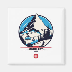 Zermatt 4478 - Skifahren auf dem Problemhorn  Magnet