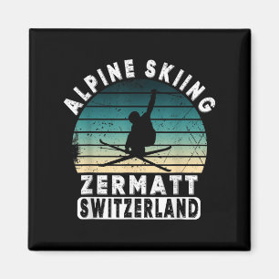 Zermatt Alpinski Schweiz Berge Schweizer Magnet
