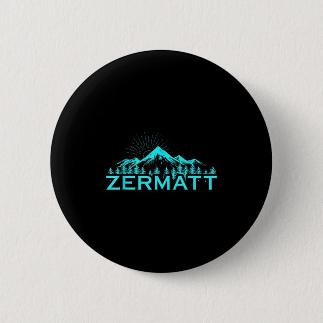 Zermatt Berge Alpin-Ski Schweizer Alpen Schweiz Button (Vorderseite)