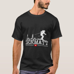 Zermatt Herzschlag Alpinskifahren Schweizer Alpen  T-Shirt