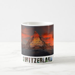 Zermatt Matterhorn die Schweiz Schweizer Kaffeetasse