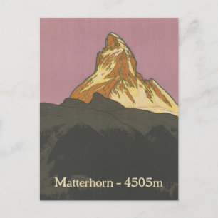 Zermatt Matterhorn Vintage Schweizer Berge Alpen Postkarte