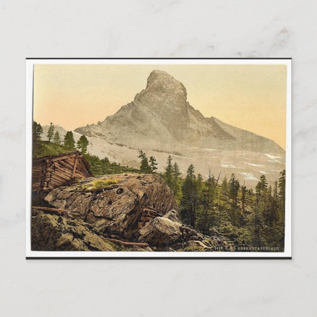Zermatt, obere Staffelalp, mit Matterhorn nach Postkarte (Vorderseite)