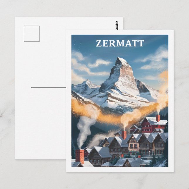 Zermatt Schweiz Berühmter Reiseort Postkarte (Vorne/Hinten)