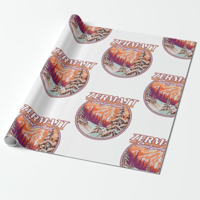 Zermatt Schweiz Logo Geschenkpapier (Ungerollt)