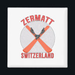 Zermatt, Schweiz Magnet<br><div class="desc">Zermatt,  die Schweiz ist einer der besten Skigebiete der Welt. Ein tolles Design für sich selbst oder als Geschenk für Freunde,  Familie oder Mitarbeiter.</div>