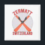 Zermatt, Schweiz Magnet<br><div class="desc">Zermatt,  die Schweiz ist einer der besten Skigebiete der Welt. Ein tolles Design für sich selbst oder als Geschenk für Freunde,  Familie oder Mitarbeiter.</div>