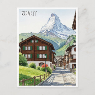 Zermatt Schweiz Matterhorn Reisen Postkarte