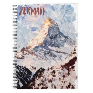 Zermatt Schweiz Schweizer Alpen Wasserfarbe Notizblock
