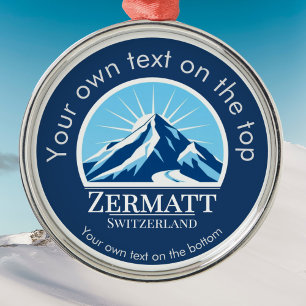 Zermatt Schweiz Skiberg Medaille Ornament Aus Metall