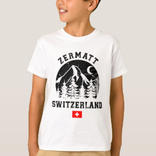 Zermatt Schweiz Skigebiet Alpen Alpinski T-Shirt