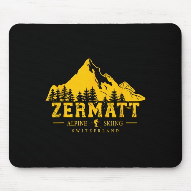 Zermatt Schweiz Skigebiet Alpinski Schweizer Mousepad (Vorne)