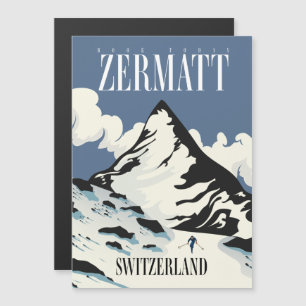 Zermatt Schweiz Skiprint Magnetkarte