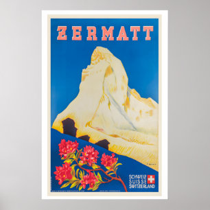 Zermatt Schweiz Vintage-Reiseposter Poster