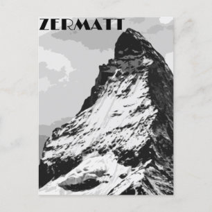 Zermatt Schweiz Vintage Reiseposter Postkarte
