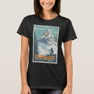 Zermatt Schweiz Winter Skifahren Snowboarden Ski T-Shirt