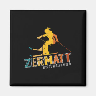 Zermatt Schweizer Alpen Skipass Lugano Magnet