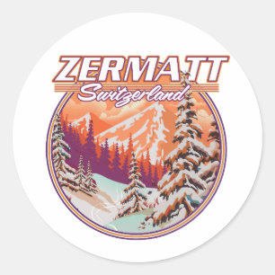 Zermatt Switzerland Logo Runder Aufkleber