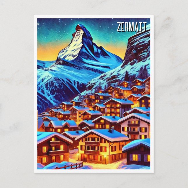 Zermatt Switzerland Matterhorn Travel Postkarte (Vorderseite)