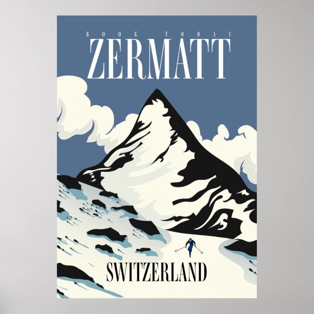 Zermatt Switzerland Ski print Poster (Vorne)