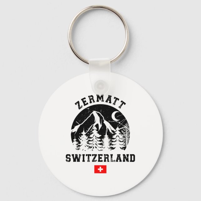 Zermatt Switzerland Ski Resort Alps Alpine Skiing  Schlüsselanhänger (Vorderseite)