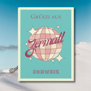 Zermatt Switzerland Ski Urlaub Vintage Postkarte