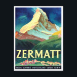 Zermatt Switzerland Vintage Reise Postkarte<br><div class="desc">Zermatt Switzerland Vintage Reise Postkarte</div>