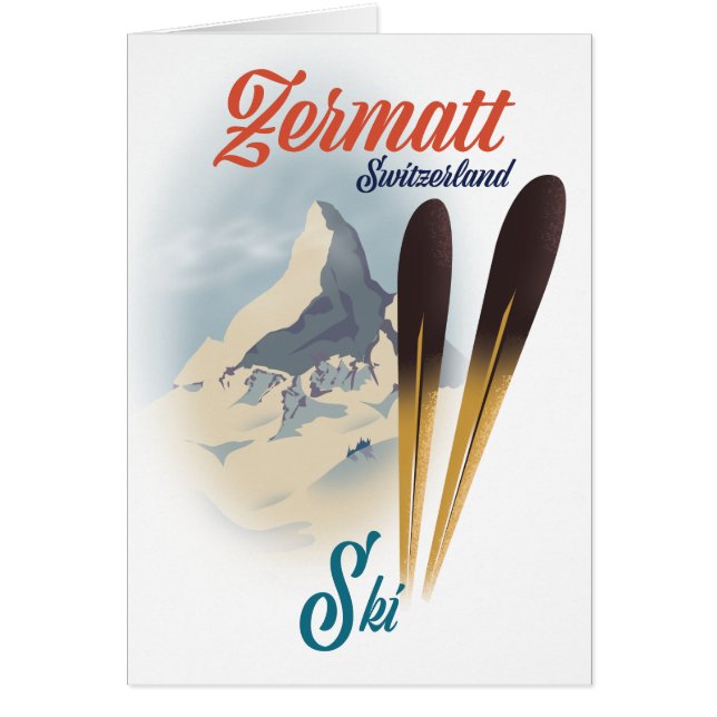 Zermatt Switzerland Vintages Skipposter (Vorne)