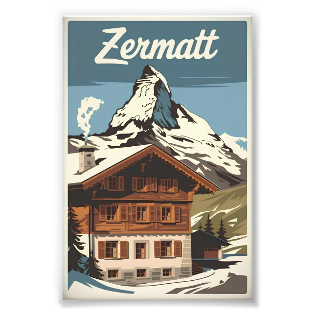 Zermatt Vintag Fotodruck (Vorne)