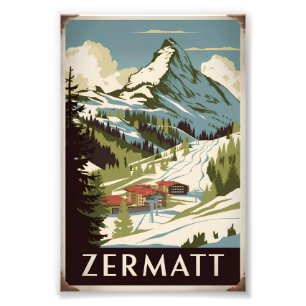 Zermatt vintage fotodruck