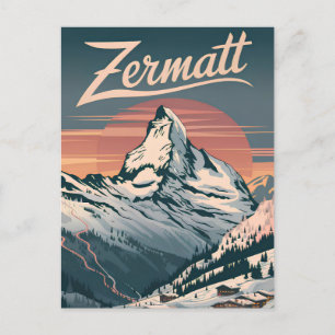 Zermatt vintage postkarte