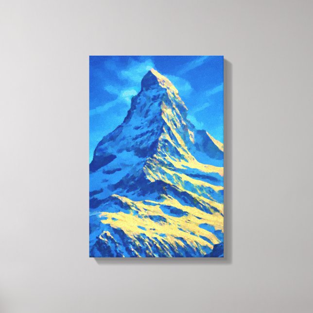 Zermatt Vintage Travel Leinwanddruck (Vorderseite)