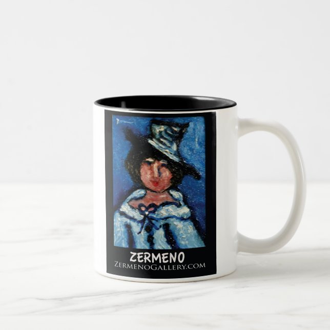 Zermenos wenig Parissiene im Hut Zweifarbige Tasse (Rechts)