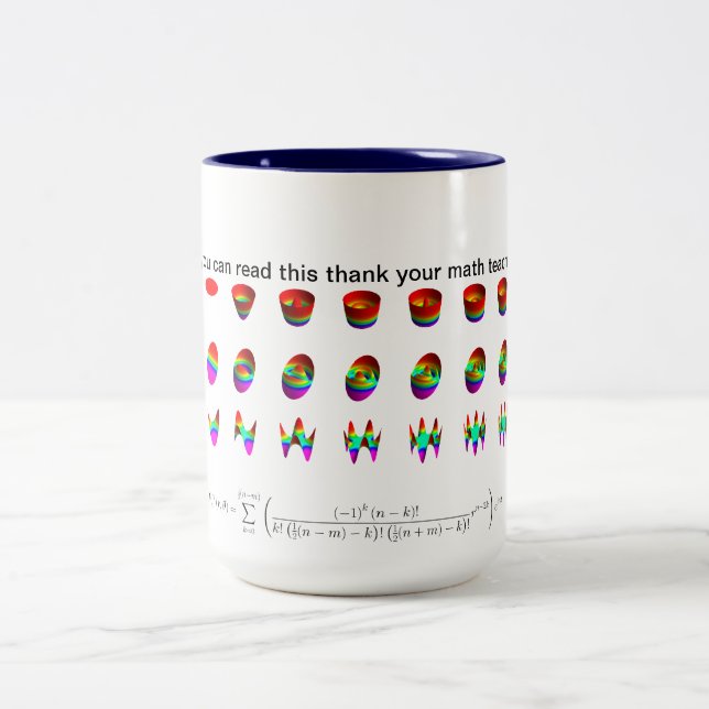 Zernike Tasse, danken Ihrem Mathelehrer Zweifarbige Tasse (Mittel)