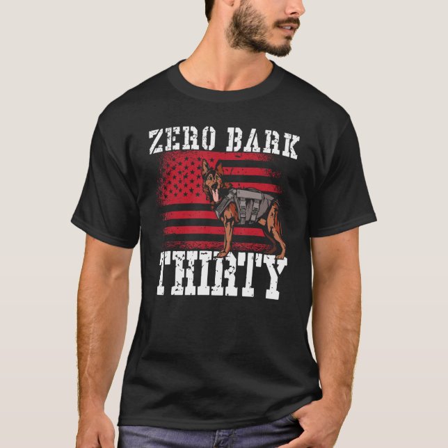 Zero Bark 30 K9 Einheit Polizei T-Shirt (Vorderseite)