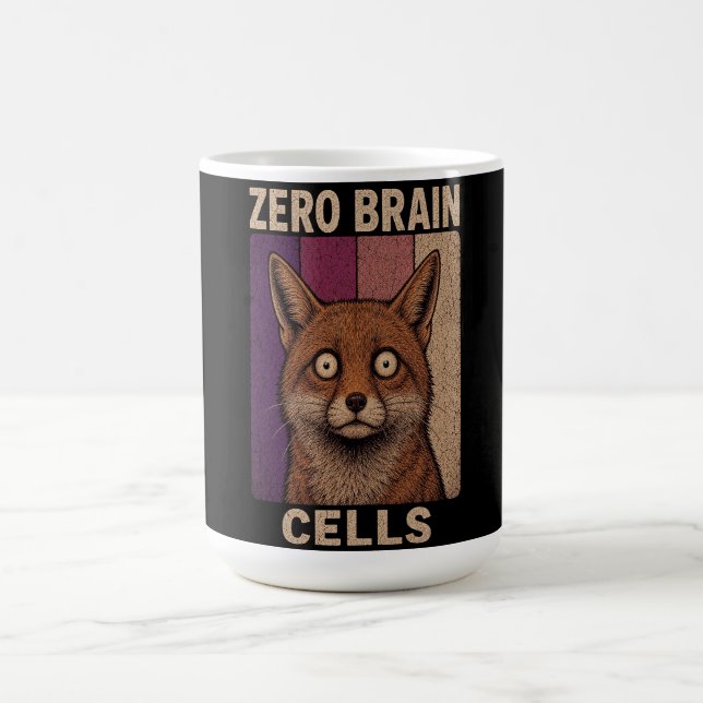 Zero Brain Cells Fuchs Meme – Lustiges Süßes Tier  Kaffeetasse (Mittel)