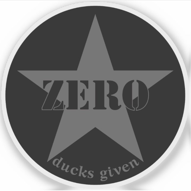 Zero Ducks gegeben Star (grau) Aufkleber (Vorderseite)
