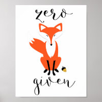 Zero Fox angesichts des lustigen Puppenplakats