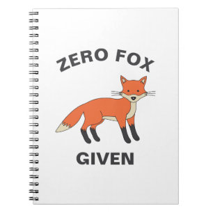 Zero Fox angesichts des lustigen Sarcasm Wildtiere Notizblock